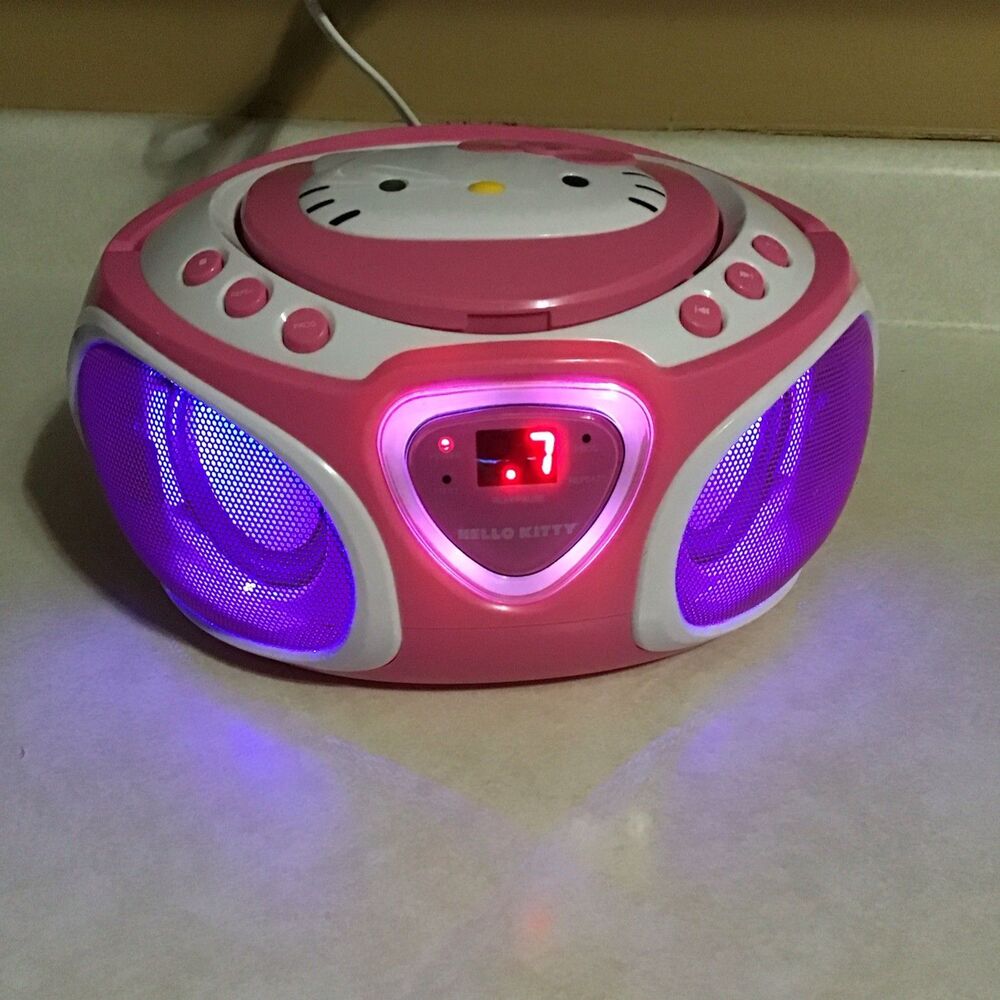 Vintage Hello Kitty KT2025 Portable CD Player - Working LED Light Show! Boombox